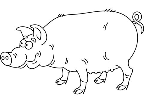 Funny Pig Coloring Page